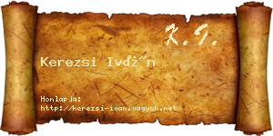 Kerezsi Iván névjegykártya