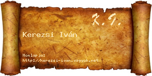 Kerezsi Iván névjegykártya